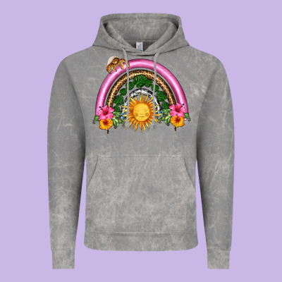 Summer Sun Rainbow Vintage Hoodie Designed By Hra Design Shop