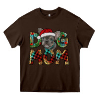 Chocolate Brown Christmas French Bulldog Mom Heavy Core Tee - RanaPortraitStore