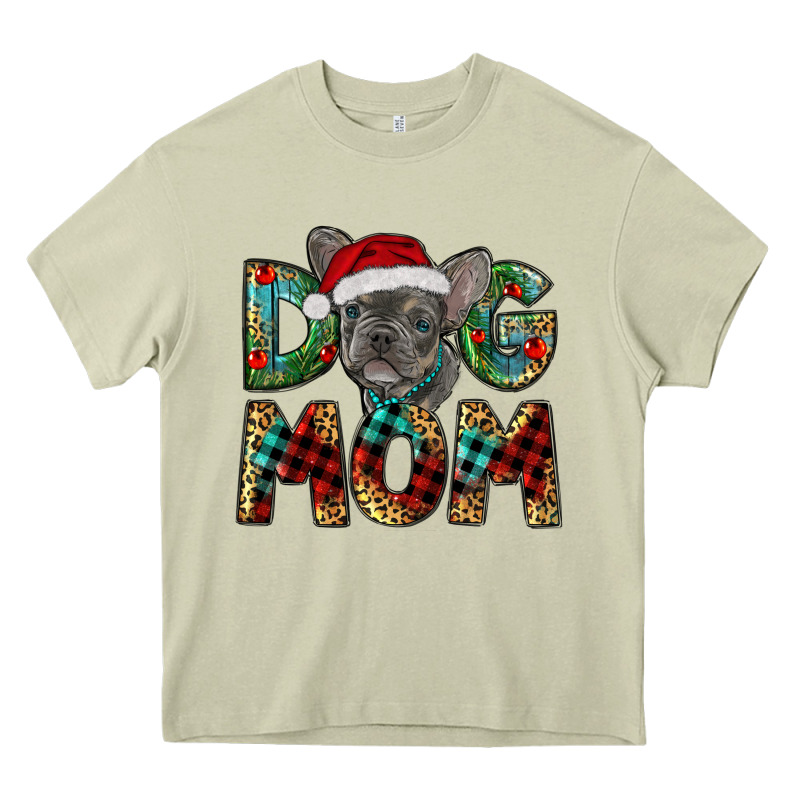 Christmas French Bulldog Mom Heavy Core Tee by RanaPortraitStore | Teevron