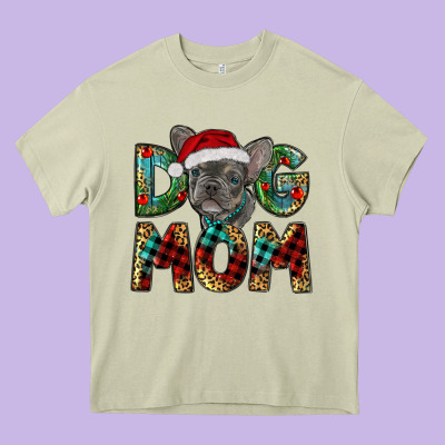Christmas French Bulldog Mom Heavy Core Tee Designed By Ranaportraitstore