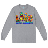 Heather Grey autism awareness love Long Sleeve Tee - BarkalooDesign