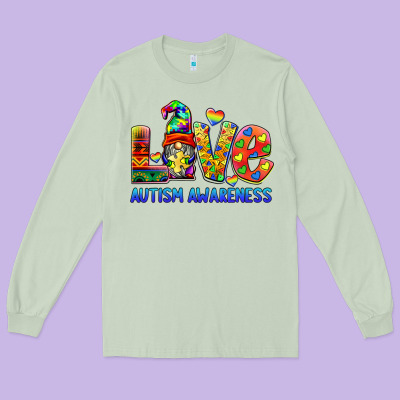 Autism Awareness Love Long Sleeve Tee Designed By Barkaloodesign