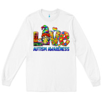 White autism awareness love Long Sleeve Tee - BarkalooDesign