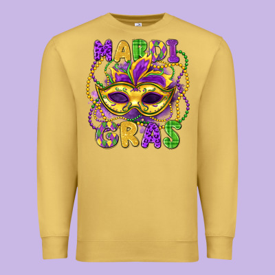 Mardi Gras Mask Premium Sweatshirt Designed By Lillyallendesigns