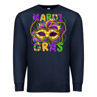 Navy mardi gras mask Premium Sweatshirt - LillyAllenDesigns