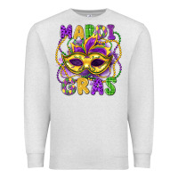 Oatmeal Heather mardi gras mask Premium Sweatshirt - LillyAllenDesigns