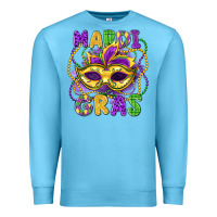 Ocean Blue mardi gras mask Premium Sweatshirt - LillyAllenDesigns