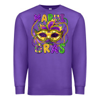 Purple mardi gras mask Premium Sweatshirt - LillyAllenDesigns