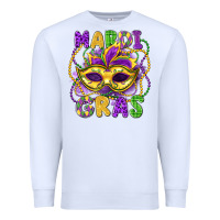 White mardi gras mask Premium Sweatshirt - LillyAllenDesigns