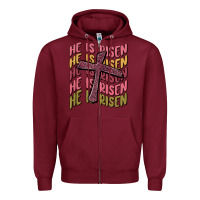 Burgundy he is risen Zipper Hoodie - MaliasSmallBusiness