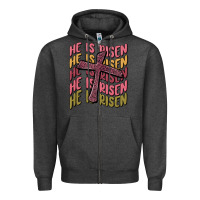 Charcoal Heather he is risen Zipper Hoodie - MaliasSmallBusiness