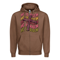 Chestnut he is risen Zipper Hoodie - MaliasSmallBusiness
