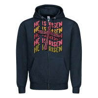 Navy he is risen Zipper Hoodie - MaliasSmallBusiness