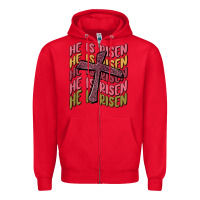 Red he is risen Zipper Hoodie - MaliasSmallBusiness