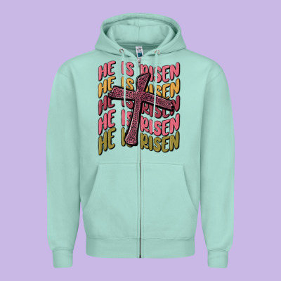 He Is Risen Zipper Hoodie Designed By Maliassmallbusiness