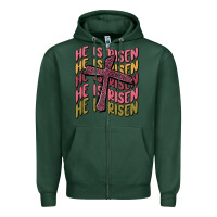 Sports Green he is risen Zipper Hoodie - MaliasSmallBusiness