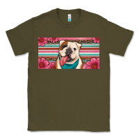 Army Green english bulldog floral license plate Classic Tee - Artiststas