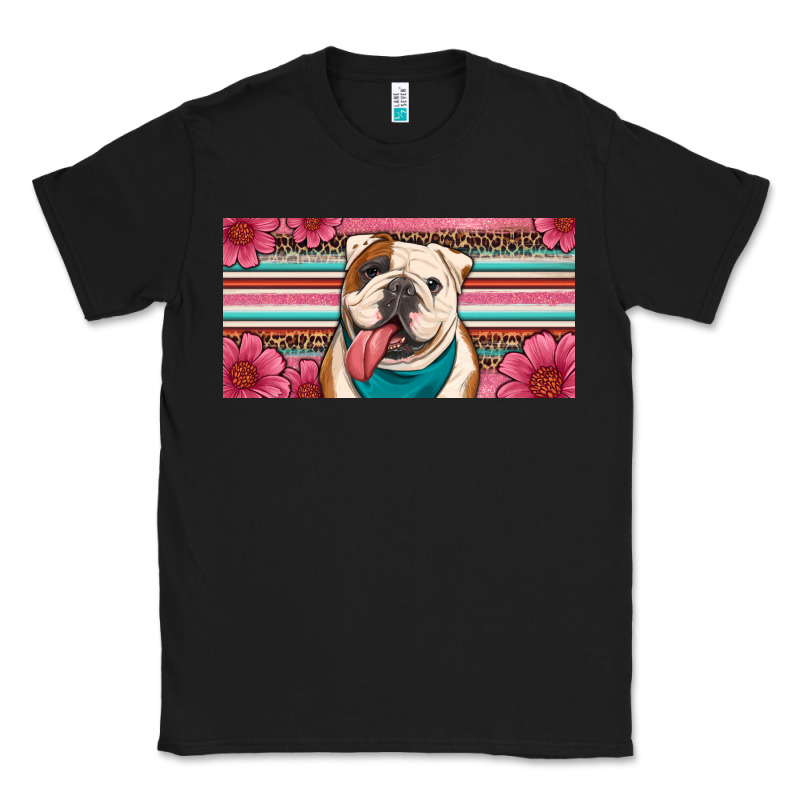 English Bulldog Floral License Plate Classic Tee by Artiststas | Teevron