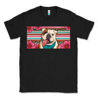 Black english bulldog floral license plate Classic Tee - Artiststas