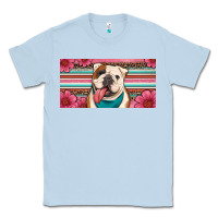 Dusty Blue english bulldog floral license plate Classic Tee - Artiststas