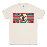 Natural english bulldog floral license plate Classic Tee - Artiststas