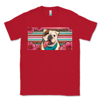 Red english bulldog floral license plate Classic Tee - Artiststas