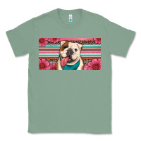 Sage english bulldog floral license plate Classic Tee - Artiststas