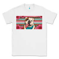White english bulldog floral license plate Classic Tee - Artiststas