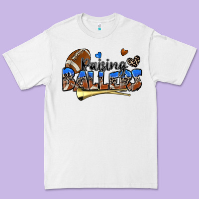 Raising Ballers Football Premium Tee Designed By Zillion Design Studio