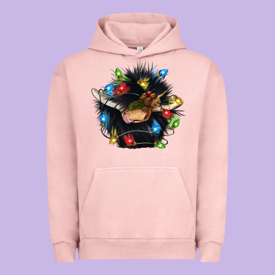 Christmas Black Angus Gnome Urban Hoodie Designed By Cowgirlartshop