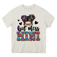 Cream mess mini messy bun Heavy Core Tee - Zillion Design Studio