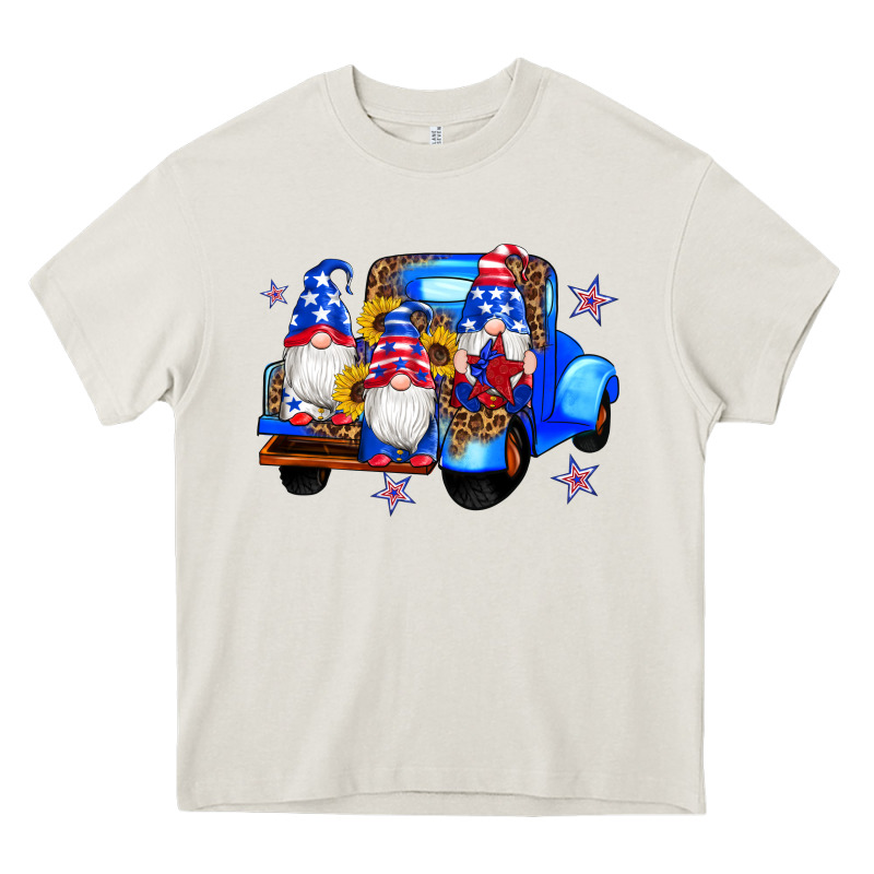 American Flag Gnomes Truck Sunflowers Star Leopard Heavy Core Tee by Artiststas | Teevron