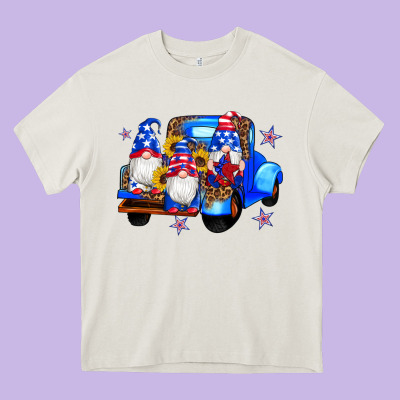 American Flag Gnomes Truck Sunflowers Star Leopard Heavy Core Tee Designed By Artiststas