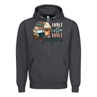 Smoke half coffee half bookworm Zipper Hoodie - MaliasSmallBusiness