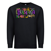 Black louisiana mardi gras Premium Sweatshirt - LillyAllenDesigns