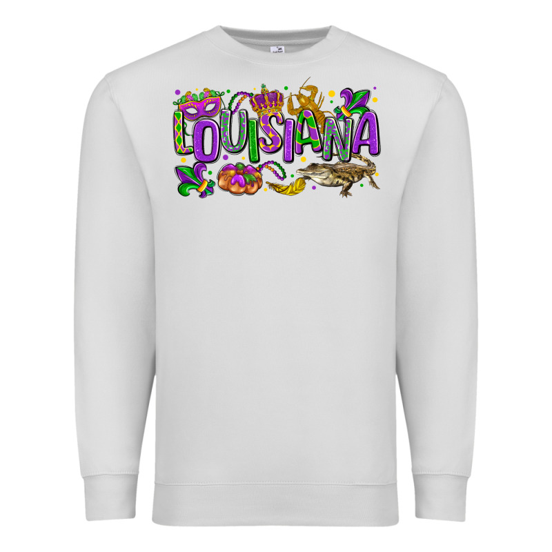 Louisiana Mardi Gras Premium Sweatshirt by LillyAllenDesigns | Teevron