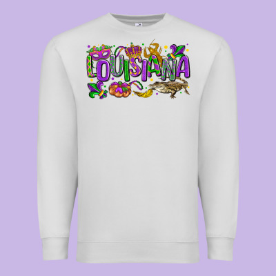 Louisiana Mardi Gras Premium Sweatshirt Designed By Lillyallendesigns
