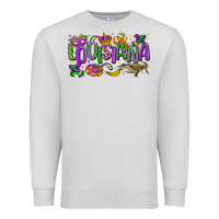 Dove Grey louisiana mardi gras Premium Sweatshirt - LillyAllenDesigns