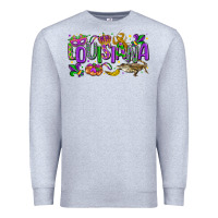 Heather Grey louisiana mardi gras Premium Sweatshirt - LillyAllenDesigns