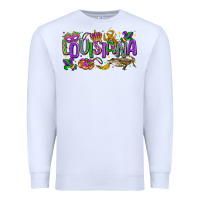White louisiana mardi gras Premium Sweatshirt - LillyAllenDesigns