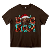 Chocolate Brown Christmas Labrador Dog Mom Heavy Core Tee - RanaPortraitStore