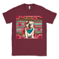 Burgundy british bulldog floral serape Classic Tee - Artiststas