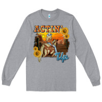 Heather Grey actinup with cowgirl Long Sleeve Tee - NancyCooperArtShop