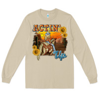 Mushroom actinup with cowgirl Long Sleeve Tee - NancyCooperArtShop