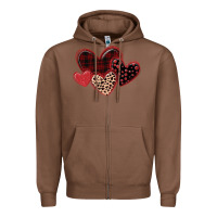 Chestnut leopard hearts Zipper Hoodie - MaliasSmallBusiness