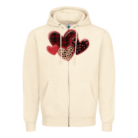 Leopard Hearts Zipper Hoodie | Teevron