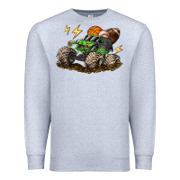 Heather Grey monster truck sports Premium Sweatshirt - LillyAllenDesigns