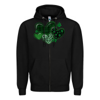 Black leopard hearts st patricks day Zipper Hoodie - MaliasSmallBusiness