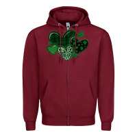 Burgundy leopard hearts st patricks day Zipper Hoodie - MaliasSmallBusiness