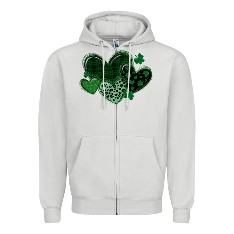Leopard Hearts St Patricks Day Zipper Hoodie by MaliasSmallBusiness | Teevron